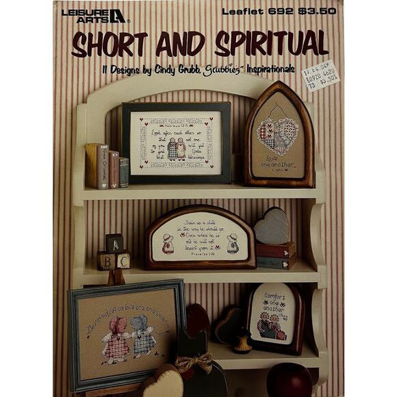 VTG Leisure Arts Cross Stitch Design Book-Short Spiritual Inspirational Quotes - Picture 1 of 3